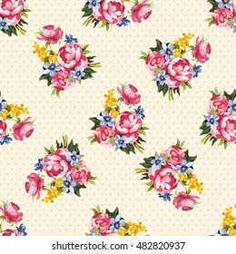 Seamless floral pattern with peony Vector Illustration EPS8