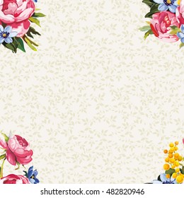 Seamless floral pattern with peony Vector Illustration EPS8
