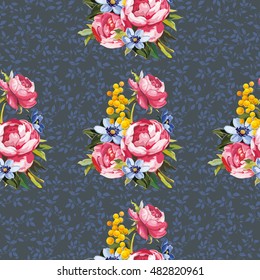 Seamless floral pattern with peony Vector Illustration EPS8