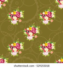 Seamless floral pattern with peony Vector Illustration EPS8