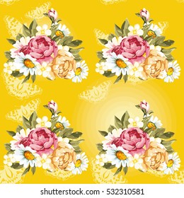 Seamless floral pattern with peony Vector Illustration EPS8
