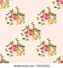 Seamless floral pattern with peony Vector Illustration EPS8
