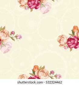 Seamless floral pattern with peony Vector Illustration EPS8