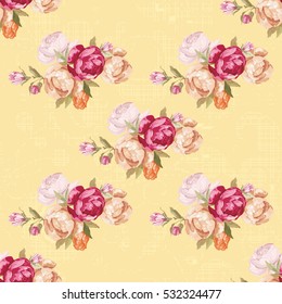 Patrón floral sin fisuras con peony Vector Illustration EPS8