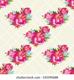 Seamless floral pattern with peony Vector Illustration EPS8
