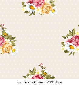 Patrón floral sin fisuras con peony Vector Illustration EPS8