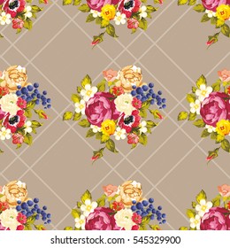Seamless floral pattern with peony Vector Illustration EPS8