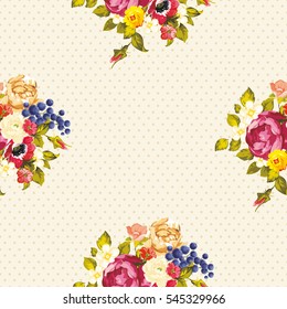 Seamless floral pattern with peony Vector Illustration EPS8