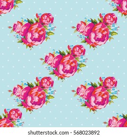 Seamless floral pattern with peony Vector Illustration EPS8
