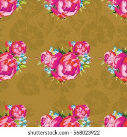 Seamless floral pattern with peony Vector Illustration EPS8
