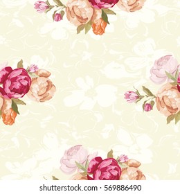 Patrón floral sin fisuras con peony Vector Illustration EPS8