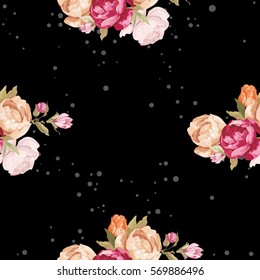 Seamless floral pattern with peony Vector Illustration EPS8