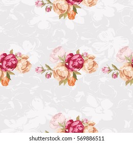 Seamless floral pattern with peony Vector Illustration EPS8