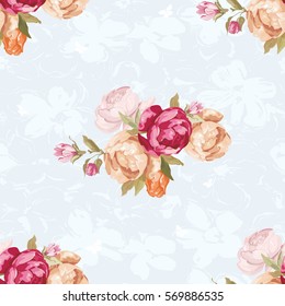 Seamless floral pattern with peony Vector Illustration EPS8