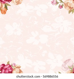 Seamless floral pattern with peony Vector Illustration EPS8