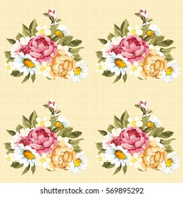 Patrón floral sin fisuras con peony Vector Illustration EPS8