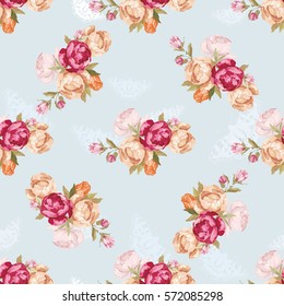 Seamless floral pattern with peony Vector Illustration EPS8
