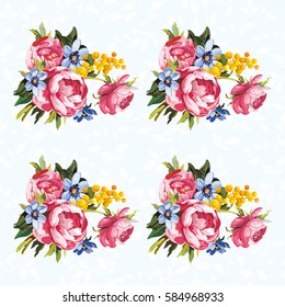 Seamless floral pattern with peony Vector Illustration EPS8