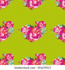 Seamless floral pattern with peony Vector Illustration EPS8