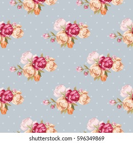Seamless floral pattern with peony Vector Illustration EPS8
