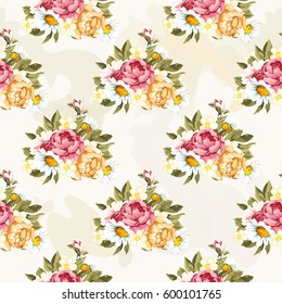 Seamless floral pattern with peony Vector Illustration EPS8