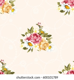 Seamless floral pattern with peony Vector Illustration EPS8