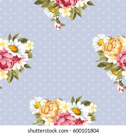 Seamless floral pattern with peony Vector Illustration EPS8