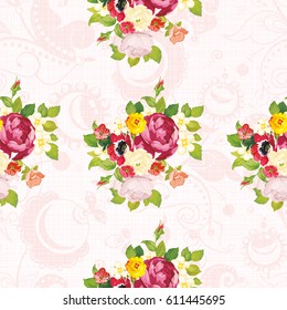 Seamless floral pattern with peony Vector Illustration EPS8