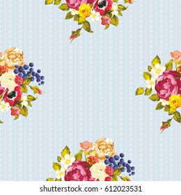 Seamless floral pattern with peony Vector Illustration EPS8