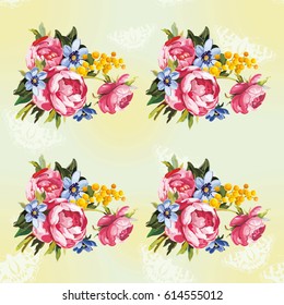 Seamless floral pattern with peony Vector Illustration EPS8