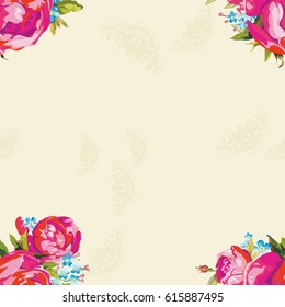 Seamless floral pattern with peony Vector Illustration EPS8