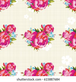 Seamless floral pattern with peony Vector Illustration EPS8