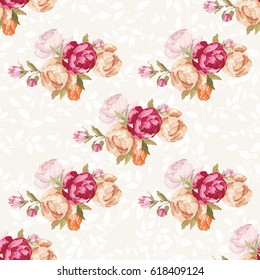 Seamless floral pattern with peony Vector Illustration EPS8
