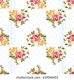 Seamless floral pattern with peony Vector Illustration EPS8