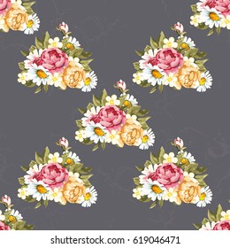 Seamless floral pattern with peony Vector Illustration EPS8