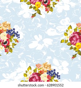 Seamless floral pattern with peony Vector Illustration EPS8