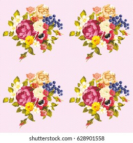 Seamless floral pattern with peony Vector Illustration EPS8