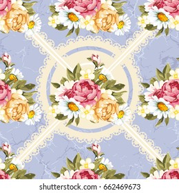 Seamless floral pattern with peony Vector Illustration EPS8