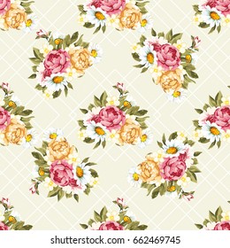 Seamless floral pattern with peony Vector Illustration EPS8