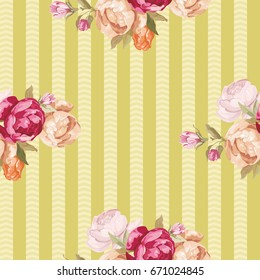 Seamless floral pattern with peony Vector Illustration EPS8