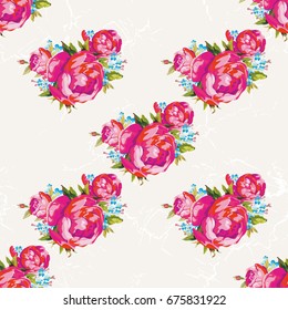 Seamless floral pattern with peony Vector Illustration EPS8