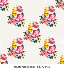 Seamless floral pattern with peony Vector Illustration EPS8