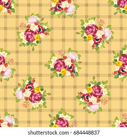 Seamless floral pattern with peony Vector Illustration EPS8