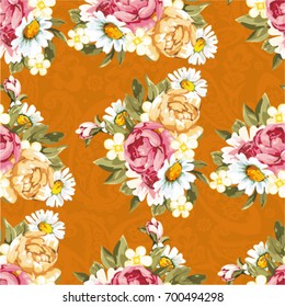Patrón floral sin fisuras con peony Vector Illustration EPS8