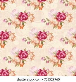 Seamless floral pattern with peony Vector Illustration EPS8