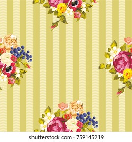 Seamless floral pattern with peony Vector Illustration EPS8