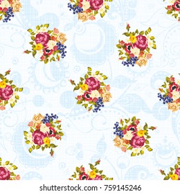 Seamless floral pattern with peony Vector Illustration EPS8