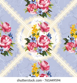 Seamless floral pattern with peony Vector Illustration EPS8