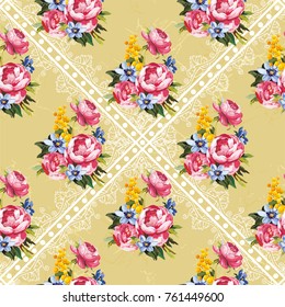 Seamless floral pattern with peony Vector Illustration EPS8