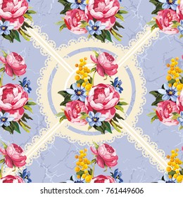Patrón floral sin fisuras con peony Vector Illustration EPS8